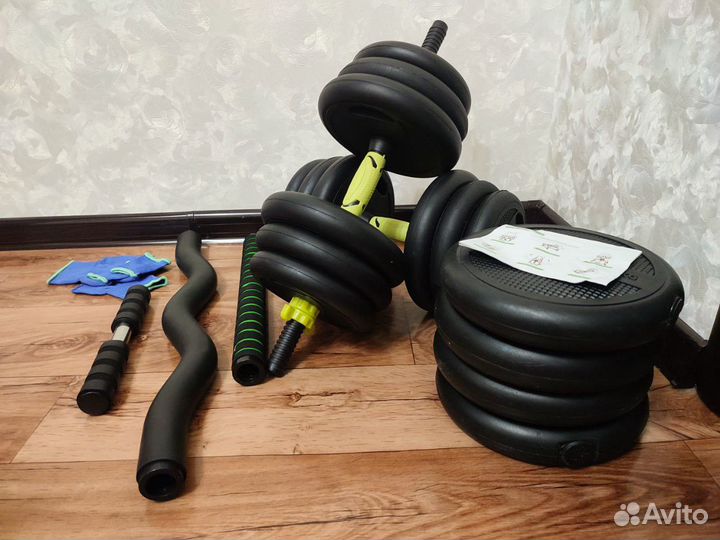 Полный комплект домашних разборных гантелей