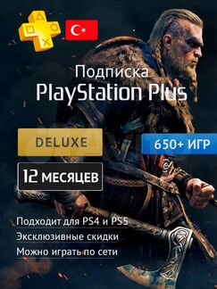 Deluxe PS Plus 12 месяцев Турция / гарантия