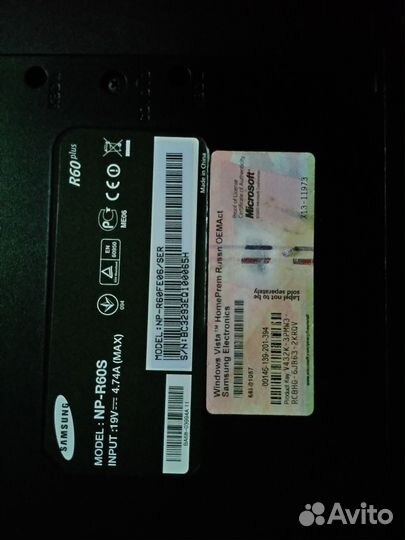 Ноутбук Samsung R60 Plus