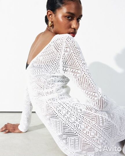 Платье летнее 42 XS вязаное