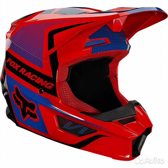 Мотошлем Fox V1 Oktiv Helmet, Красно-Флуоресцент S