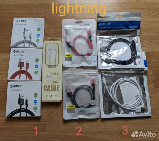 Кабель Orico, Ugreen Micro usb, Lightning iPhone