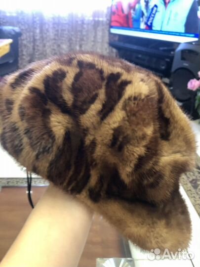 Норковая шапка-кепка, женская