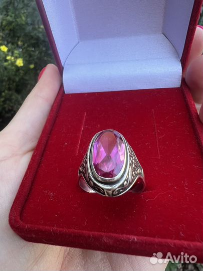 Серебряное кольцо с рубином СССР