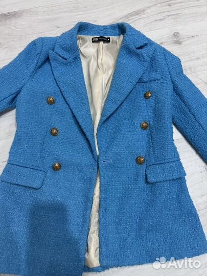 Твидовый жакет zara пиджак