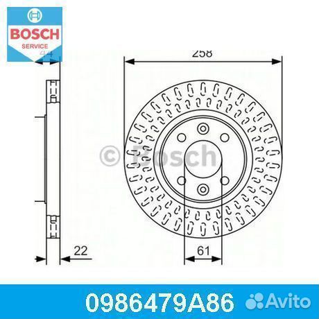 Тормозной диск 0986479A86 bosch