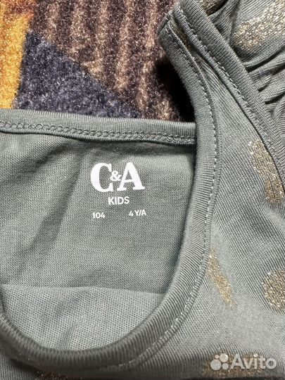 Блузка майка c&a 104 новая оригинал ананасы
