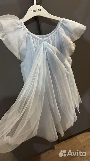 Платье пышное с блестками 128 Снежинка