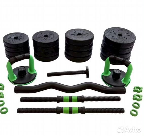 Гантели 2х15кг + переходник штанга\гиря