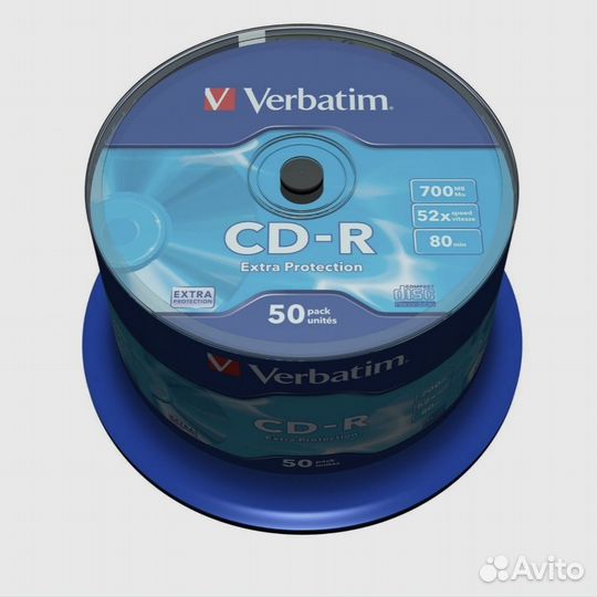 Диски CD-R Verbatim 700Mb 52x Cake, 50 шт