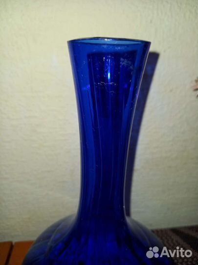 Графин синее стекло, кобальт, СССР