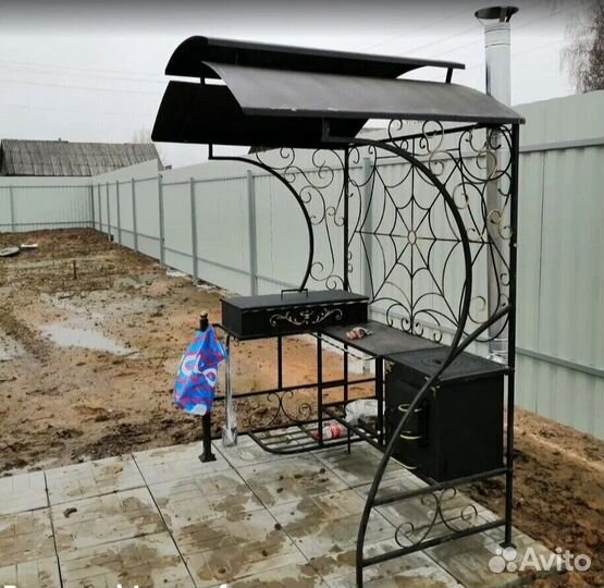 Мангал с печкой под казан