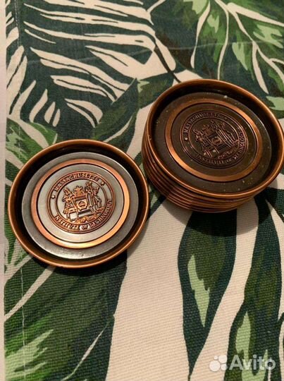 Набор медных тарелочек пепельниц подставок США