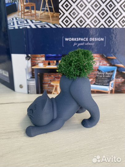 Кашпо кот на 3D принтере