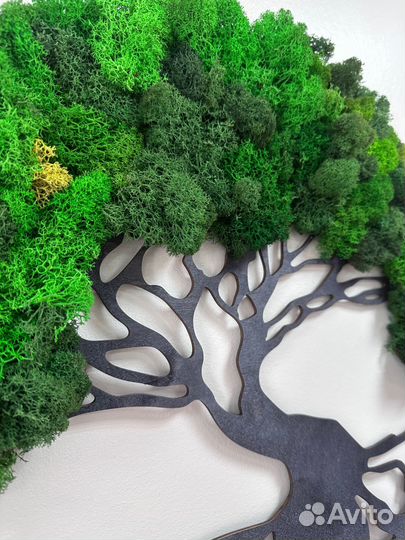 Панно Дерево со стабилизированным мхом 50см