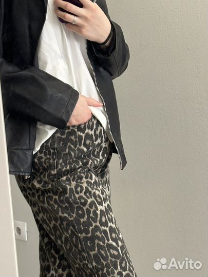 Леопардовые джинсы 44