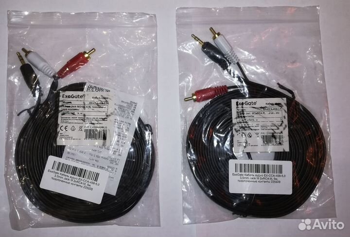 Кабель 2RCA - 3,5мм 5метров