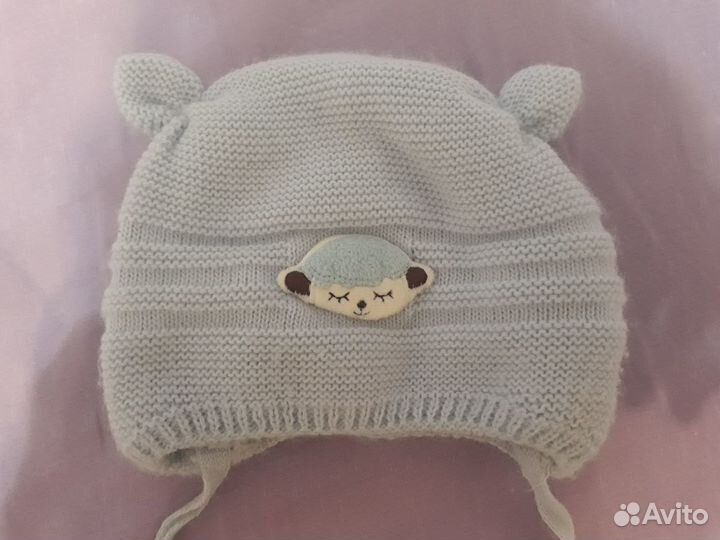Теплая шапочка для новорожденного