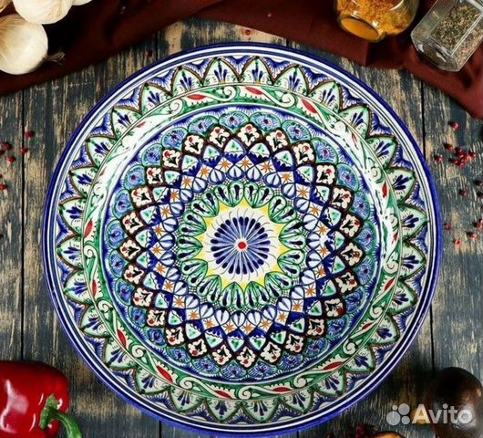 Ляган 42см- Узбекское Керамическое Блюдо, 1 сорт