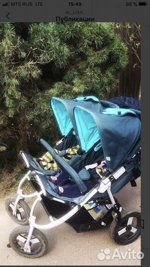 Коляска для двойни bumbleride indie twin 2в1