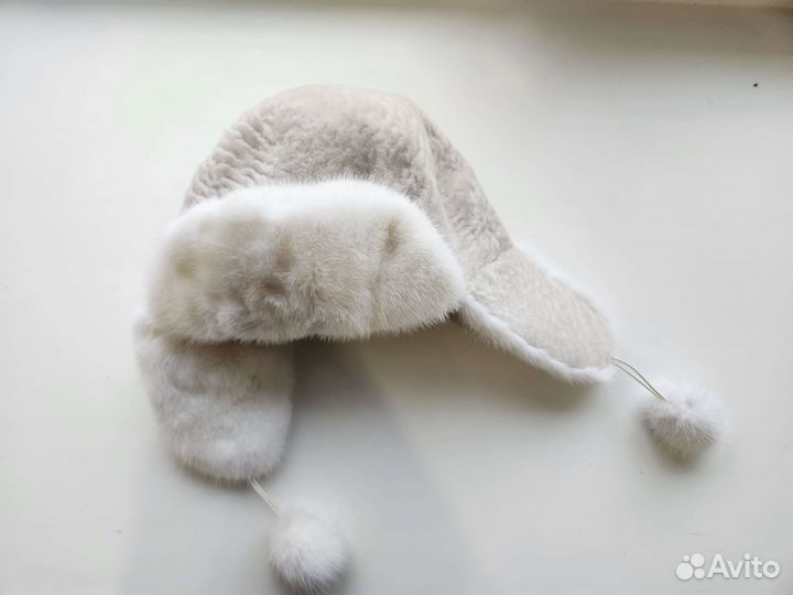 Шапка ушанка норковая женская