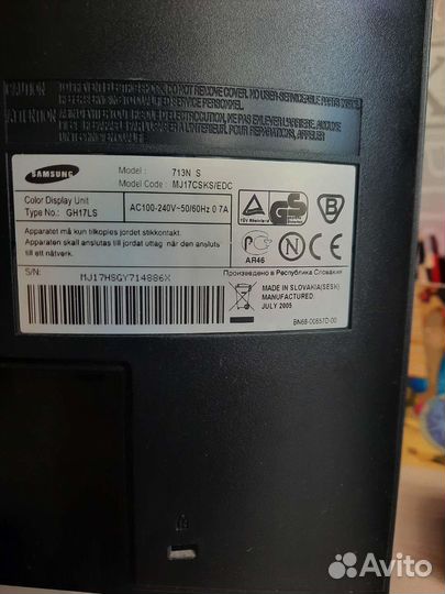 Монитор Samsung syncmaster 713n