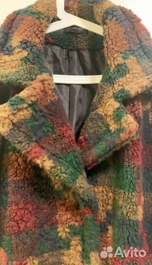 Меховое пальто-шуба в стиле пэчворк
