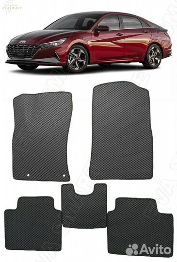 Hyundai Elantra VII седан 2021 - н.в. коврики EVA