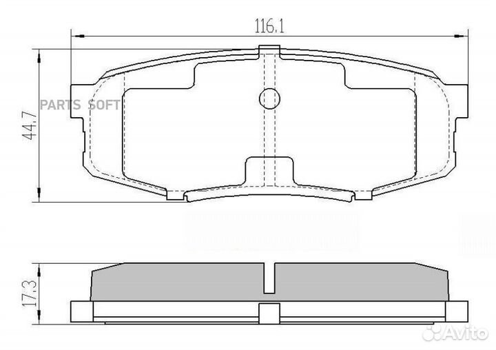 Barnett TY104 Комплект задних тормозных колодок, д