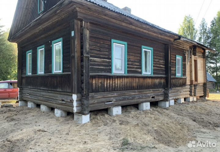 Подъем домов, ремонт строений, реставрация
