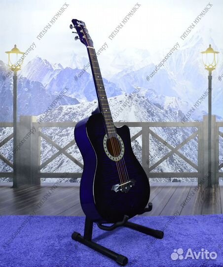 Акустическая гитара (новая), полный комплект