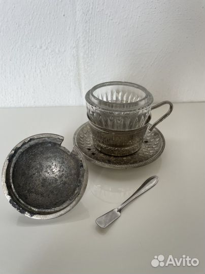 Горчичница мельхиор СССР Подносы