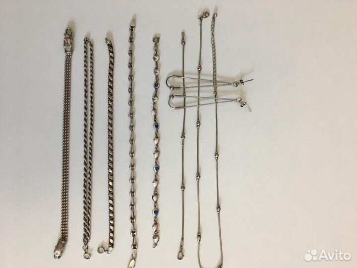 Серебряные браслеты и цепи