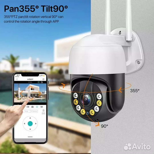 Уличная поворотная wifi камера новая