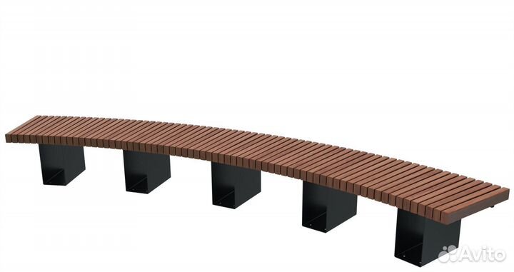 Скамейка стальная «Радиус» Бук