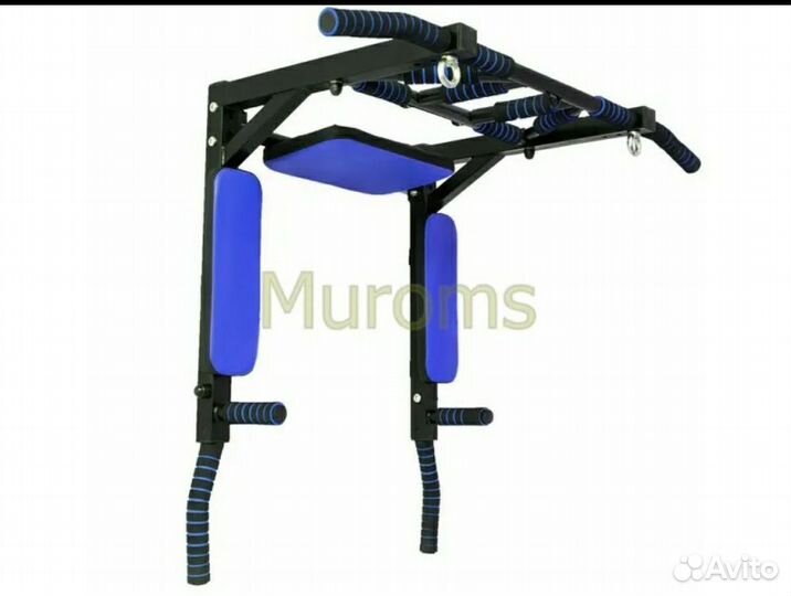 Турник 3 в 1 мультихват черно-синий