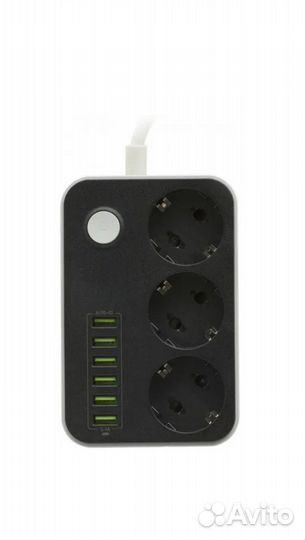 Сетевой фильтр, удлинитель 6 USB и 3 Евро розетки