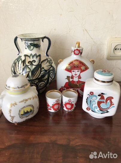 Посуда СССР фарфор лфз ваза чайница штоф