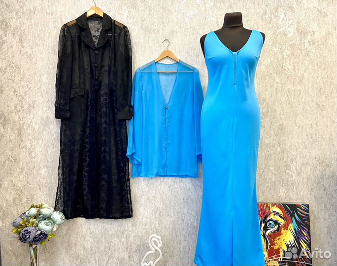 Женское винтажное платье 46 накидки в дар