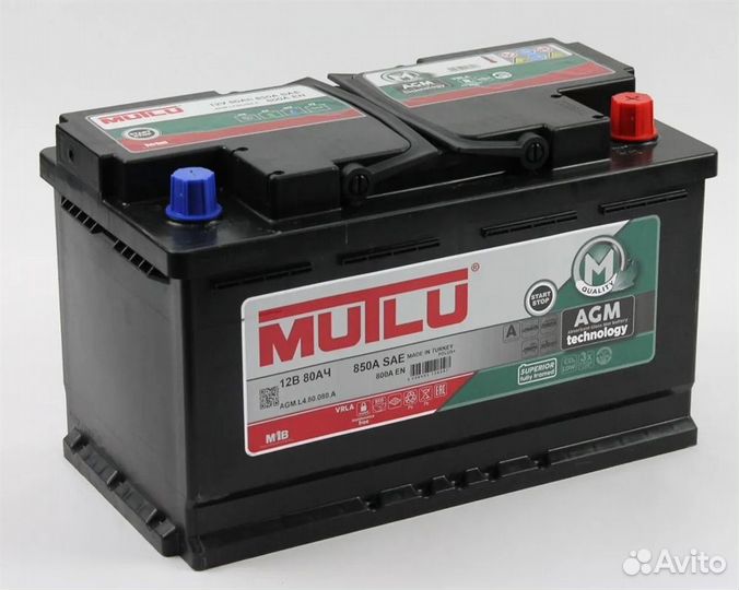 Автомобильный аккумулятор mutlu AGM 80 Ач