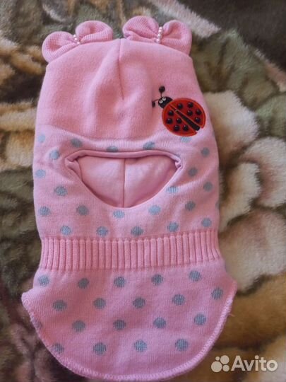 Шапка шлем для девочки зима новая