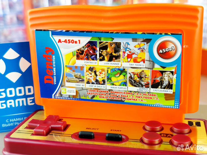 Денди 8-bit. Картридж 450 в 1 Сборник игр. Новый