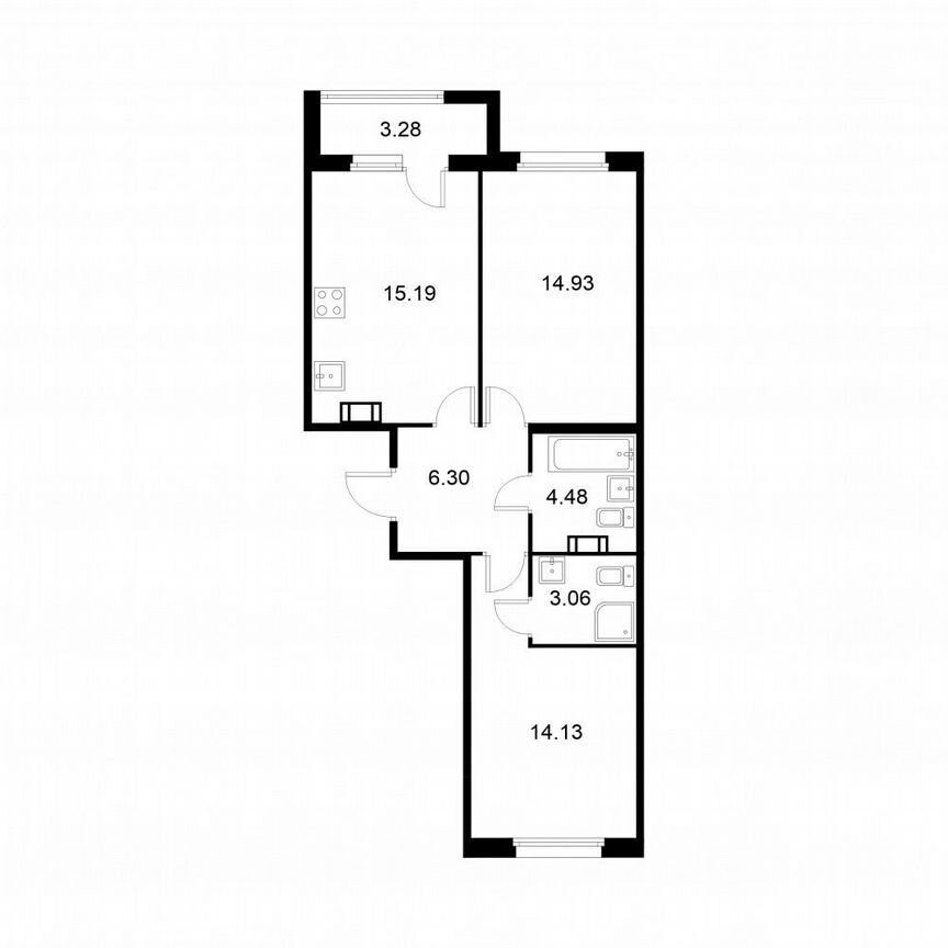 2-к. квартира, 59,7 м², 5/9 эт.
