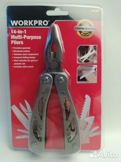 Мультитул Workpro W041901A 12 в 1 с ножницами
