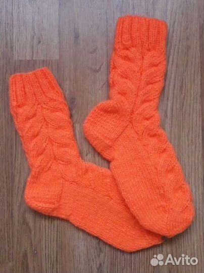 Вязанные шерстяные носки, гольфы ручной работы