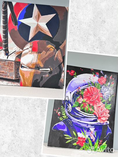 Картина постер на раме (краска)