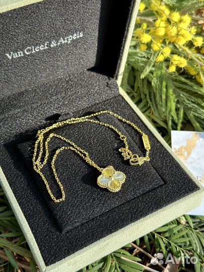 Кулон подвеска клевер van cleef