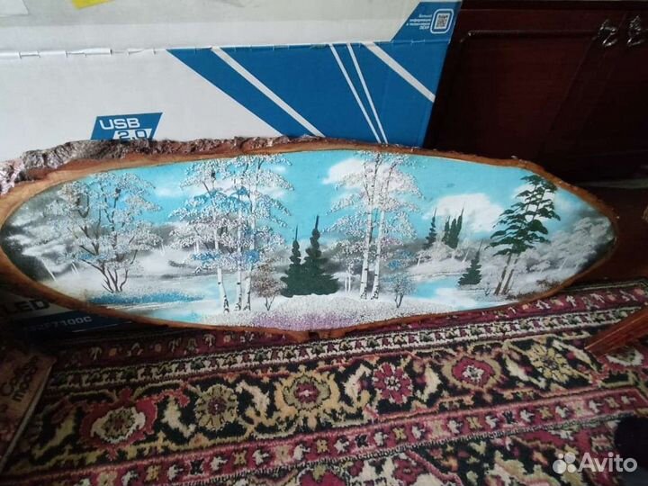 Картина на натуральном дереве