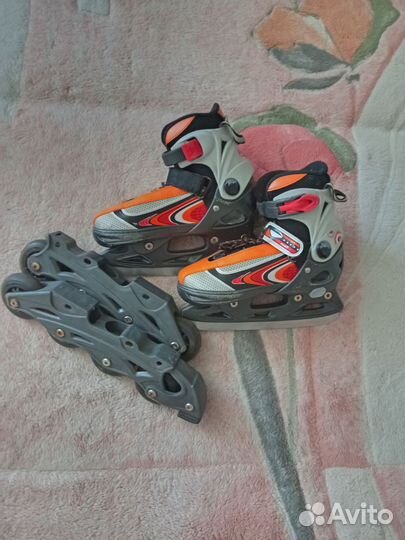 Роликовые коньки раздвижные 2 в 1