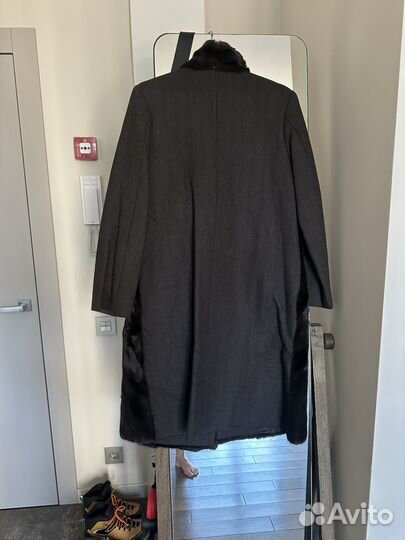 Пальто шерсть с норкой